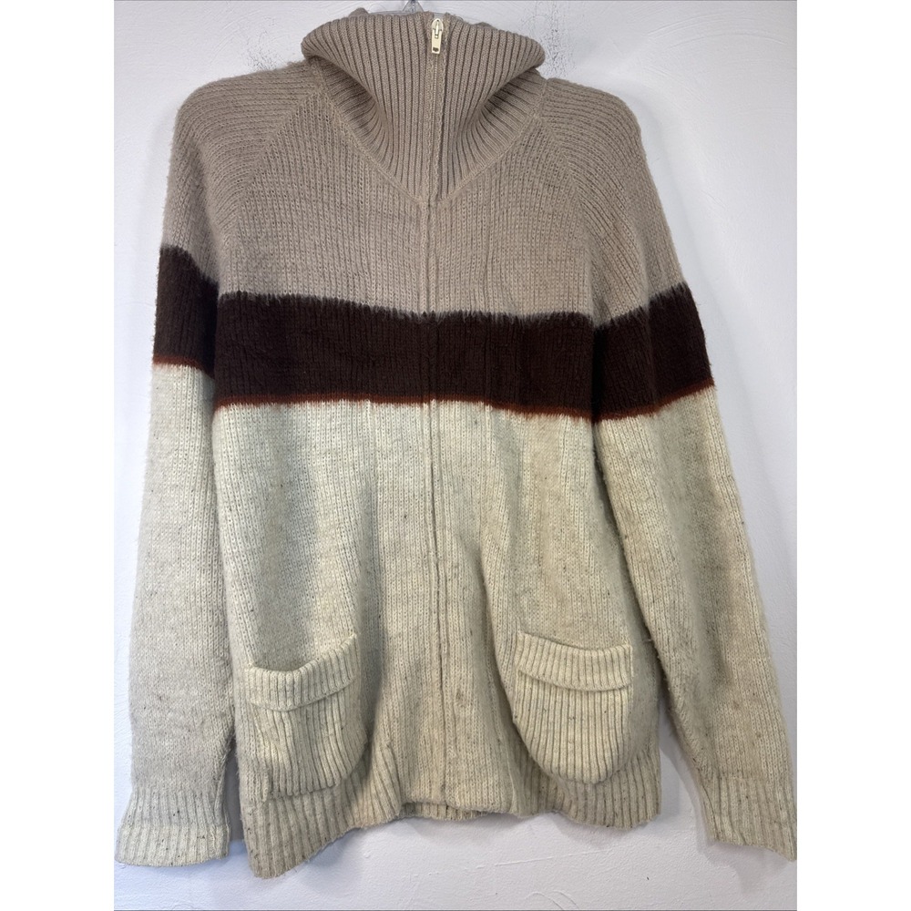 Vintage Dimensions Cable Knit Zip Up Cardigan 100% Virgin Acrylic